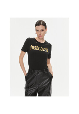 Just Cavalli Тишърт 75PAHT00 Черен Regular Fit - Pepit.bg
