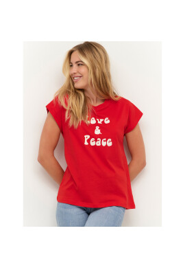 Kaffe Тишърт Yrma 10507285 Червен Loose Fit - Pepit.bg