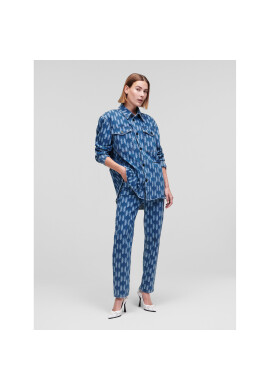 KARL LAGERFELD дънкова риза Monogram 225W1408 Син Oversize - Pepit.bg