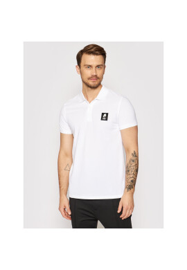 KARL LAGERFELD Тениска с яка и копчета Basic KL21MPL01 Бял Regular Fit - Pepit.bg