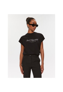 KARL LAGERFELD Тишърт 235W1705 Черен Regular Fit - Pepit.bg