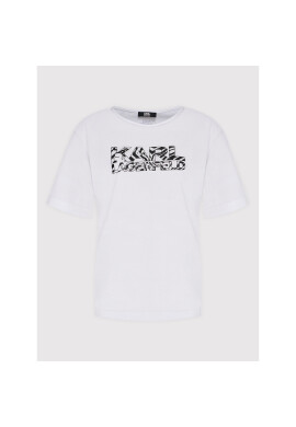 KARL LAGERFELD Тишърт KL22WTS02 Бял Regular Fit - Pepit.bg