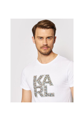 KARL LAGERFELD Тишърт Library KL21MTS01 Бял Regular Fit - Pepit.bg