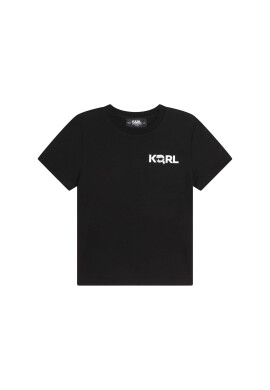 Karl Lagerfeld Kids Тишърт Z25394 S Черен Regular Fit - Pepit.bg