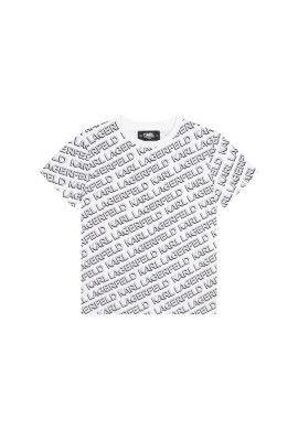 Karl Lagerfeld Kids Тишърт Z25395 S Бял Regular Fit - Pepit.bg