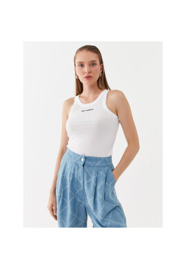 KARL LAGERFELD топ 231W1725 Бял Regular Fit - Pepit.bg
