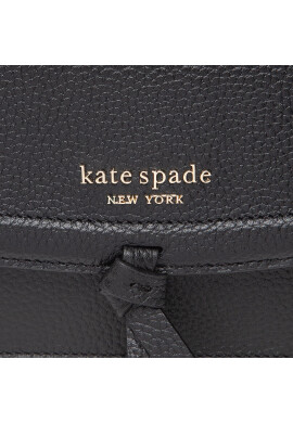 Kate Spade Дамска чанта Knott Pebbled Leather Flap Cro K6830 Черен - Pepit.bg