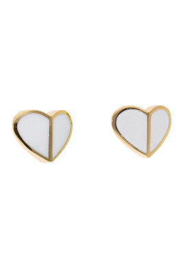 Kate Spade Обици Heritage Spade Small Heart Studs WBRUH264 Бял - Pepit.bg