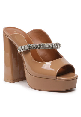 Kurt Geiger Чехли Duke Platform Peep Toe 9559248309 Кафяв - Pepit.bg