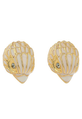 Kurt Geiger Обици 691-Enamel Eagle Studs 0091110429 Бял - Pepit.bg