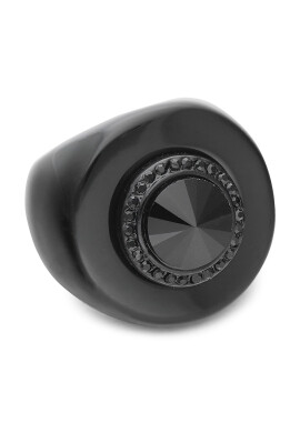 Kurt Geiger Пръстен Round Resin Ring 8843300429 Черен - Pepit.bg