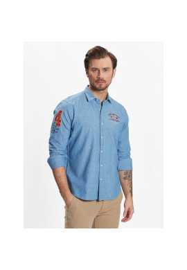 La Martina дънкова риза VMC600 DM091 Син Regular Fit - Pepit.bg