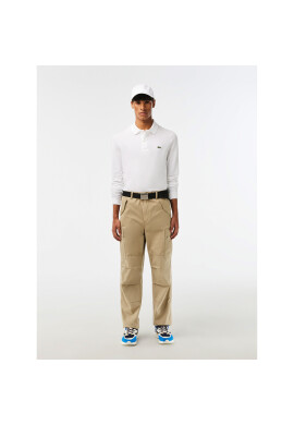 Lacoste Тениска с яка и копчета PH4013 Бял Regular Fit - Pepit.bg