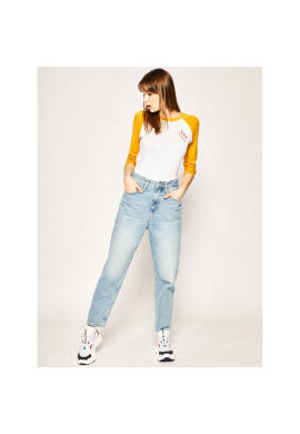 Lee Блуза Raglan Ringer Tee L41NWMNF Бял Slim Fit - Pepit.bg