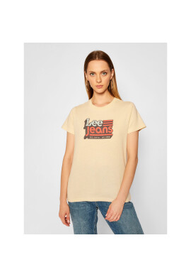 Lee Тишърт Crew Neck Tee L41LYGOC Бежов Regular Fit - Pepit.bg
