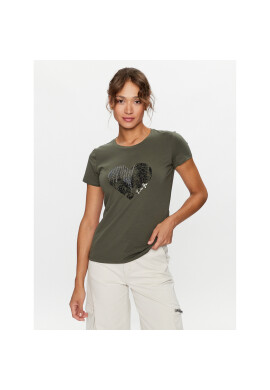 Liu Jo Тишърт TF3282 J0088 Каки Regular Fit - Pepit.bg