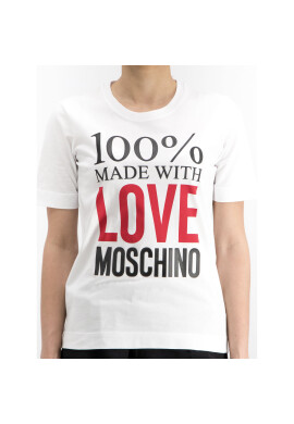 LOVE MOSCHINO Тишърт W4F151IM3517 Бял Regular Fit - Pepit.bg