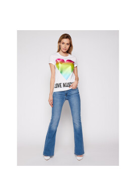 LOVE MOSCHINO Тишърт W4F152TM 3876 Бял Regular Fit - Pepit.bg