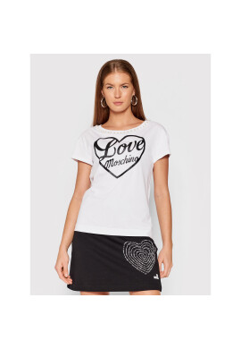 LOVE MOSCHINO Тишърт W4F302PM 3517 Бял Regular Fit - Pepit.bg