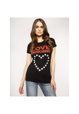 LOVE MOSCHINO Тишърт W4F7356E 1698 Черен Regular Fit - Pepit.bg