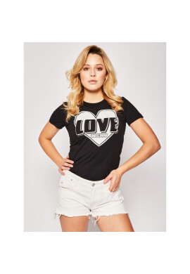 LOVE MOSCHINO Тишърт W4F7357E 1698 Черен Regular Fit - Pepit.bg
