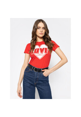 LOVE MOSCHINO Тишърт W4F7357E 1698 Червен Regular Fit - Pepit.bg