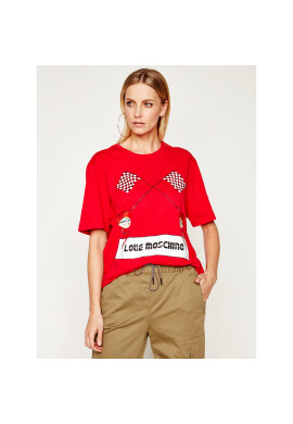 LOVE MOSCHINO Тишърт W4F8732M 3876 Червен Regular Fit - Pepit.bg