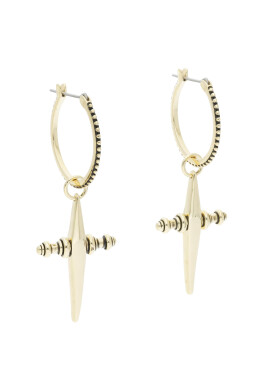 Luv AJ Обици Cross Hoops LAE0040 Златист - Pepit.bg