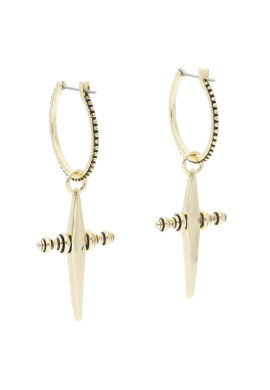 Luv AJ Обици Cross Hoops LAE0040 Златист - Pepit.bg