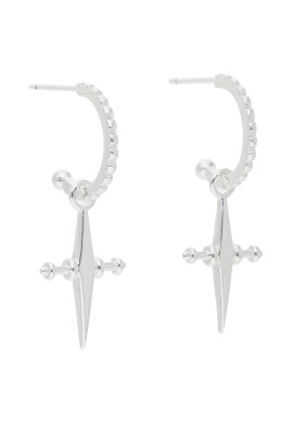 Luv AJ Обици Mini Cross Hoops MCH-SS Сребрист - Pepit.bg
