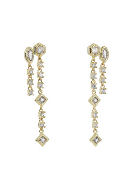 Luv AJ Обици Stellar Bezel Double Studs HOL22-E-SBDS-G Златист - Pepit.bg
