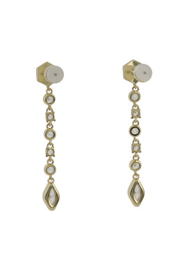 Luv AJ Обици Stellar Bezel Drop Studs HOL22-E-SBDRS-G Златист - Pepit.bg