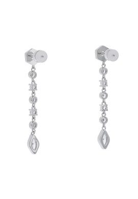 Luv AJ Обици Stellar Bezel Drop Studs HOL22-E-SBDRS-S Сребрист - Pepit.bg