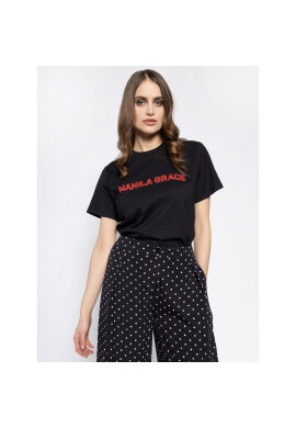 Manila Grace Тишърт T169CU Черен Regular Fit - Pepit.bg