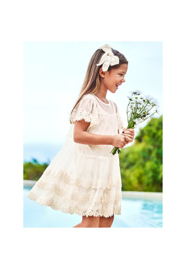 Mayoral Елегантна рокля 3935 Бежов Regular Fit - Pepit.bg