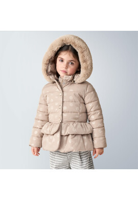 Mayoral Пухено яке 4412 Бежов Regular Fit - Pepit.bg