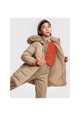 Mayoral Пухено яке 7438 Бежов Regular Fit - Pepit.bg