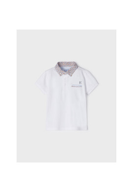 Mayoral Тениска с яка и копчета 3152 Бял Regular Fit - Pepit.bg