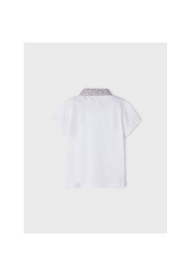 Mayoral Тениска с яка и копчета 3152 Бял Regular Fit - Pepit.bg