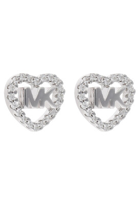 Michael Kors Обици Logo Heart Stud MKC1243AN040 Сребрист - Pepit.bg