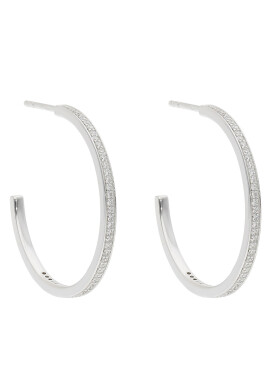 Michael Kors Обици Pave Thin Hoop Сребрист - Pepit.bg
