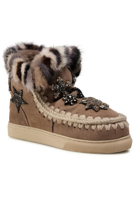 Mou Обувки Eskimo Sneaker Star Patch&Mink FW111006A Кафяв - Pepit.bg