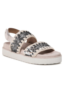 Mou Сандали Bio Sandal Backstrap Sequins SW251002G Бежов - Pepit.bg