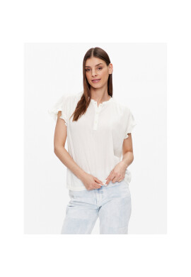 Mustang Блуза Elsa Ruffle 1013365 Бял Regular Fit - Pepit.bg