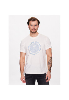 Mustang Тишърт Alex C 1013549 Екрю Regular Fit - Pepit.bg