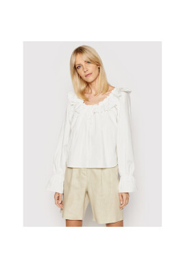 NA-KD Блуза Ruffle 1018-006842-0001-581 Бял Regular Fit - Pepit.bg