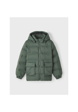NAME IT Пухено яке 13219023 Зелен Regular Fit - Pepit.bg