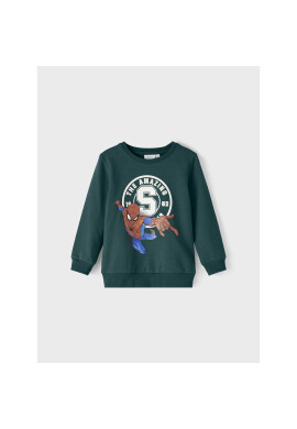 NAME IT Суитшърт SPIDER-MAN 13210737 Зелен Regular Fit - Pepit.bg