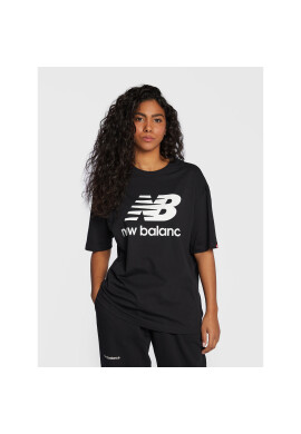 New Balance Тишърт Essentials Stacked Logo WT03519 Черен Oversize - Pepit.bg