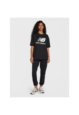 New Balance Тишърт Essentials Stacked Logo WT03519 Черен Oversize - Pepit.bg